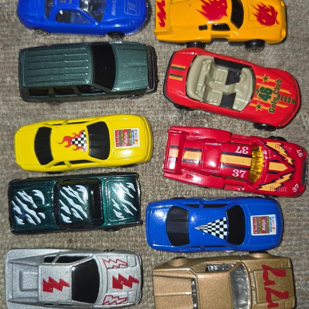 Vintage Diecast Toy Cars Lot of 11 - Racing Sports Cars, Convertible SUV kidcore